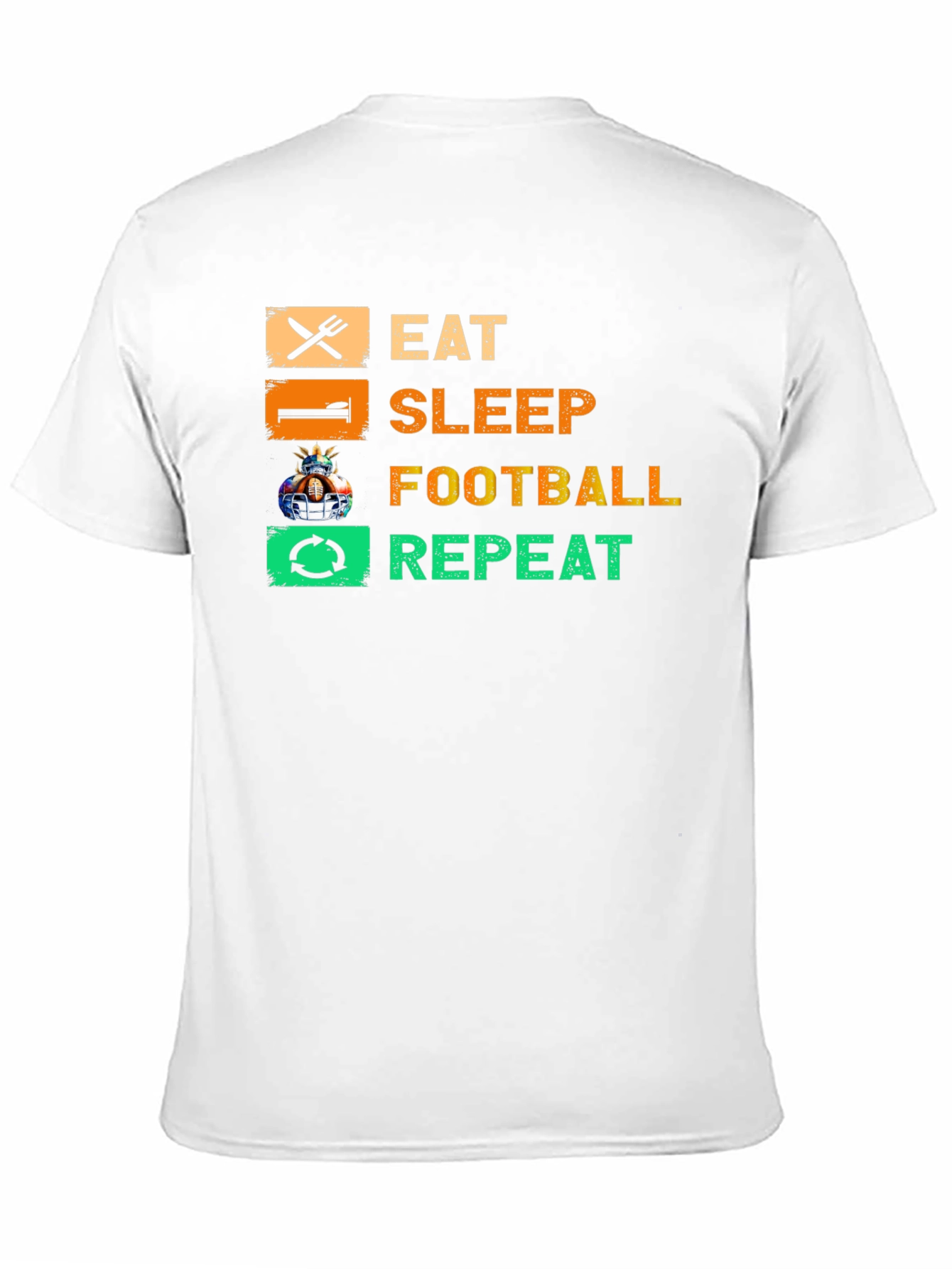 Black Eat Sleep Football Repeat T-Shirt view 11
