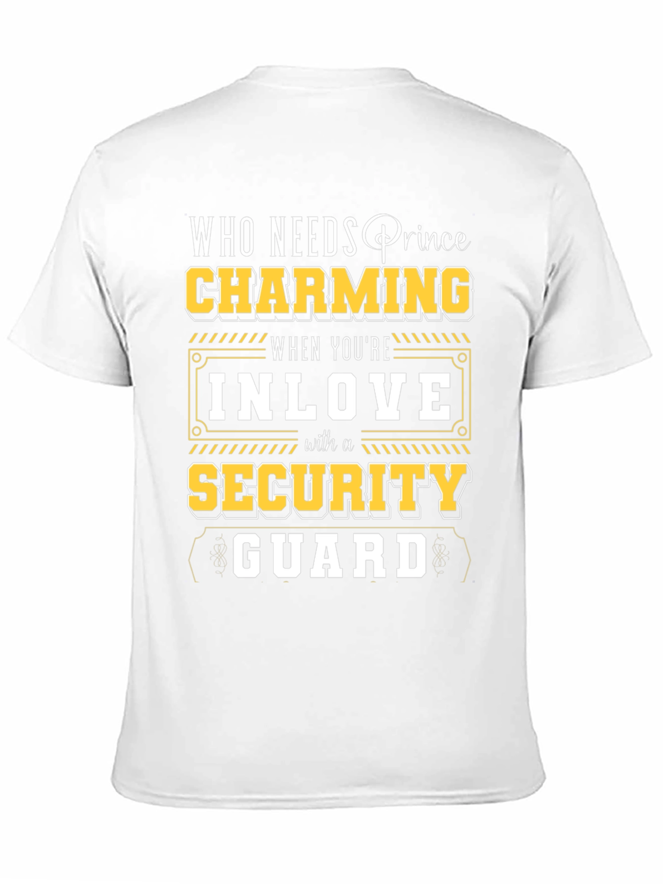 Black Charming Security Guard T-Shirt - Novelty Graphic Tee view 11