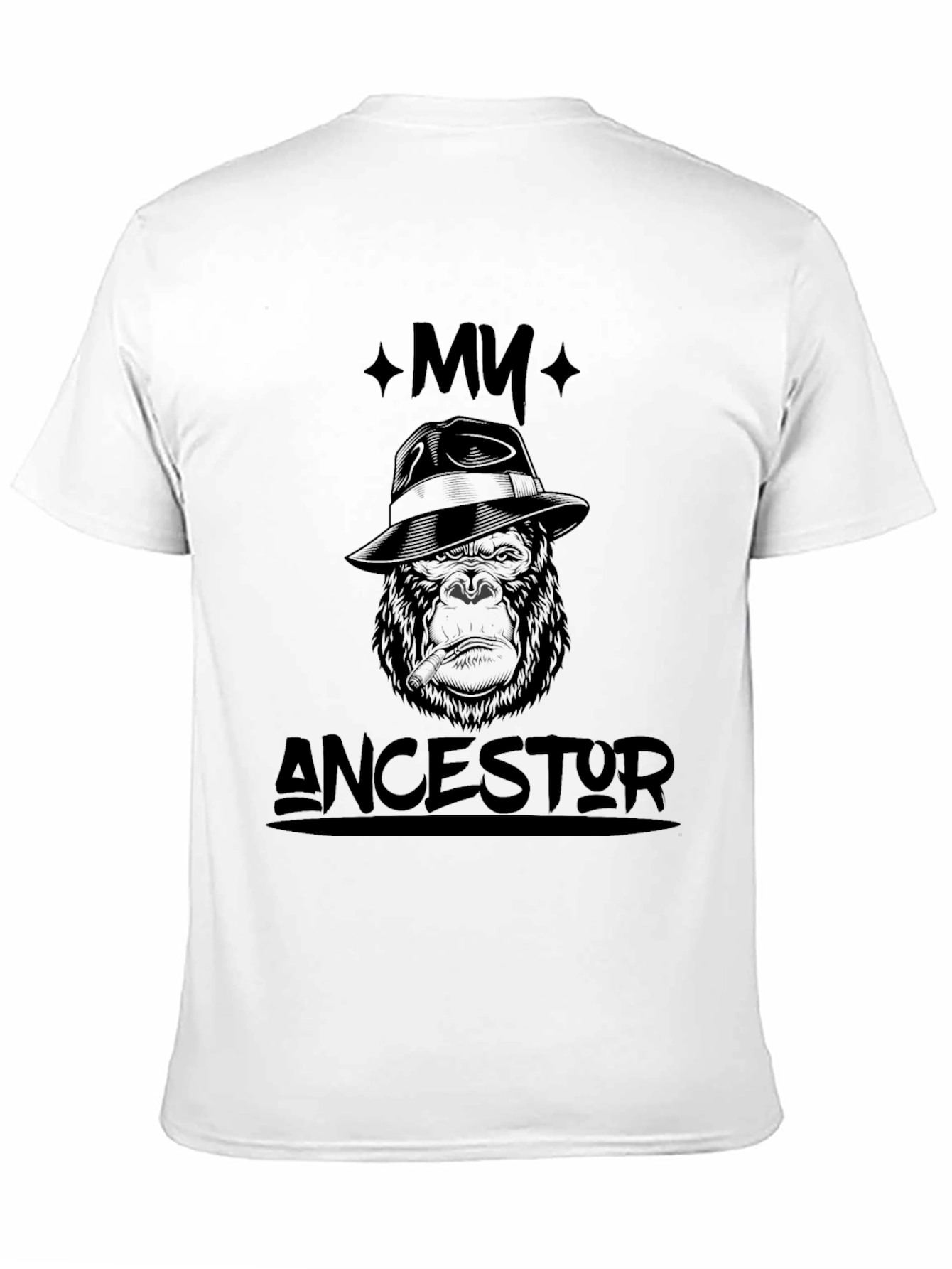 Black My Ancestor Gorilla Graphic Black T-Shirt view 11
