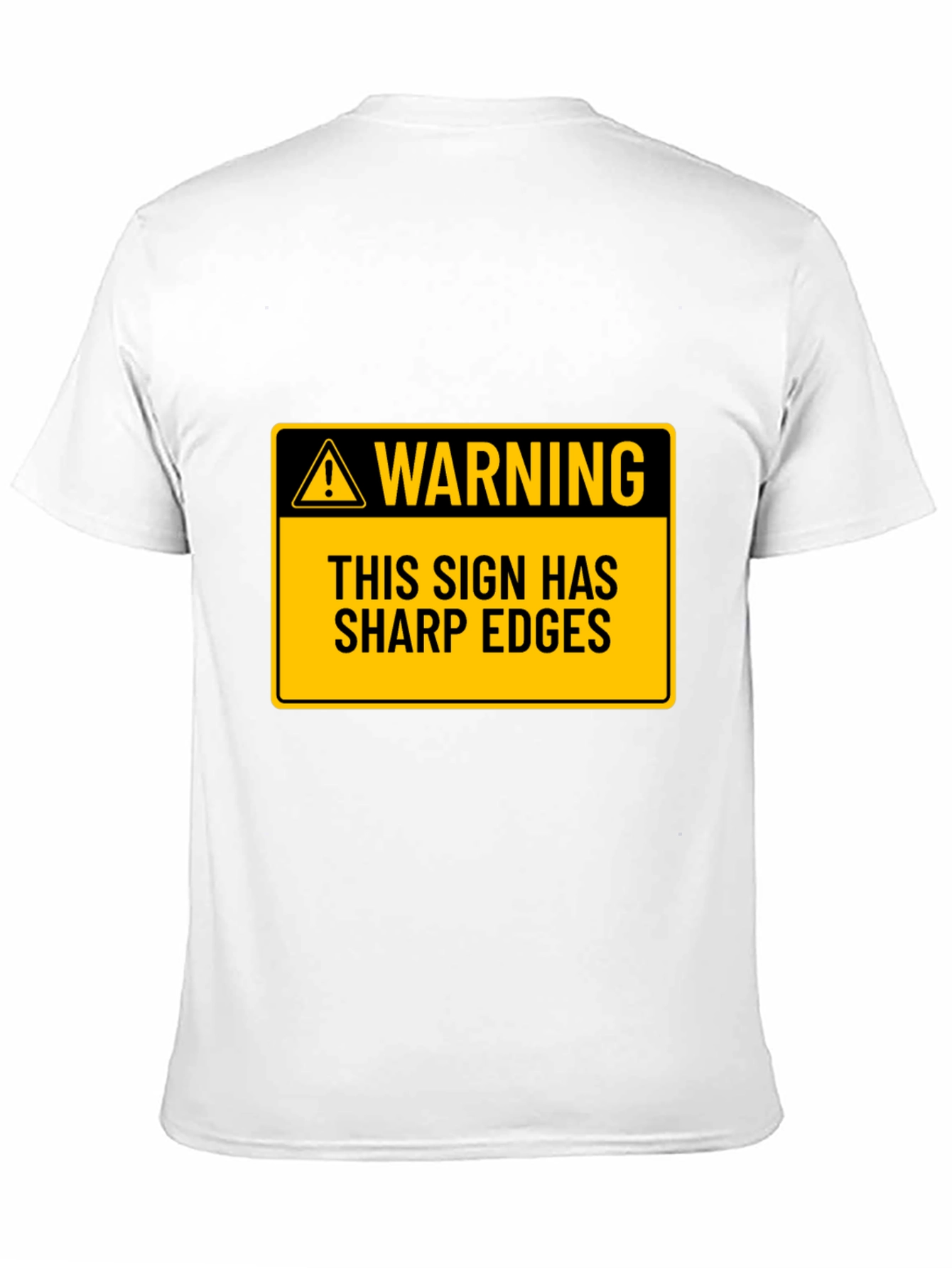 Black Warning Sharp Edges Novelty Graphic Tee view 11