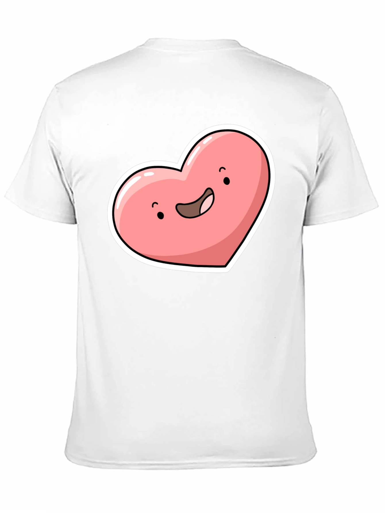 Black Cute Heart Character Graphic Tee - Black view 11