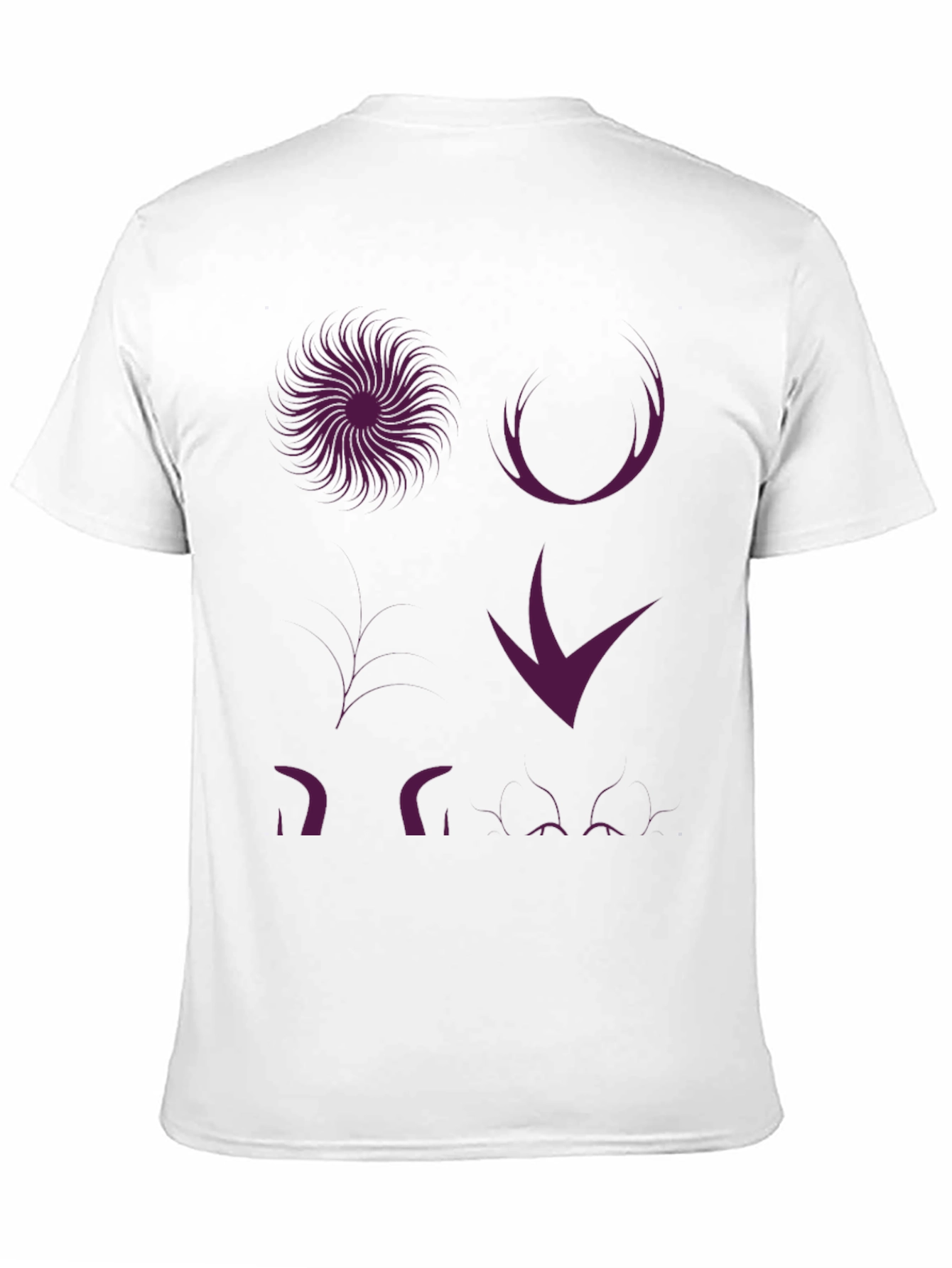 Black Graphic Print T-Shirt - Abstract Purple Design view 11