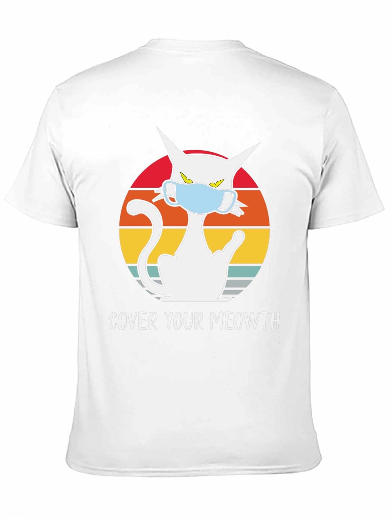 Black Cover Your Meowth T-Shirt - Cat Mask Graphic Tee view 11