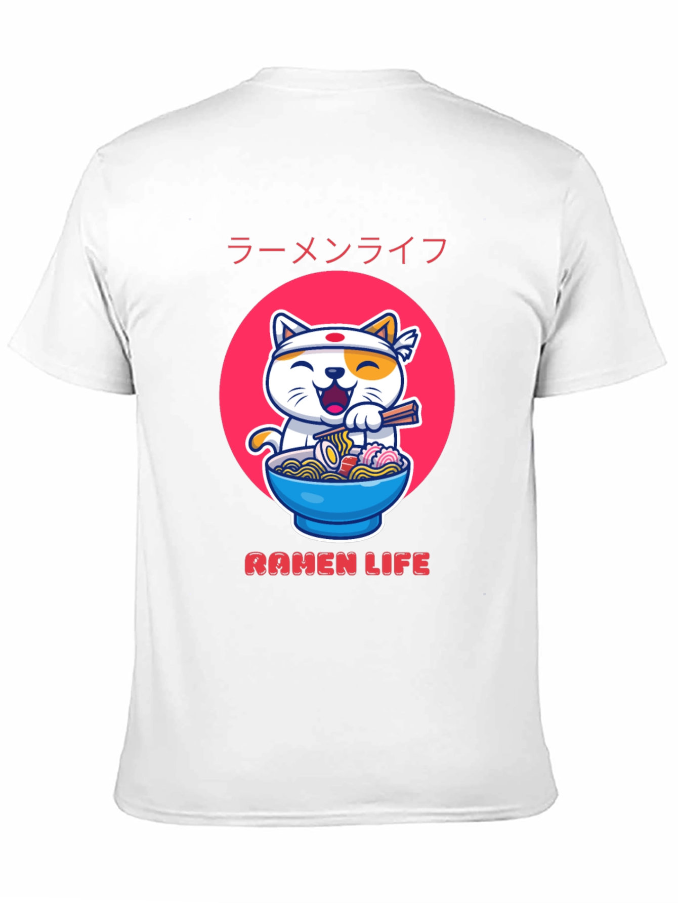Black Ramen Life Graphic Tee - Cute Cat & Noodles view 11
