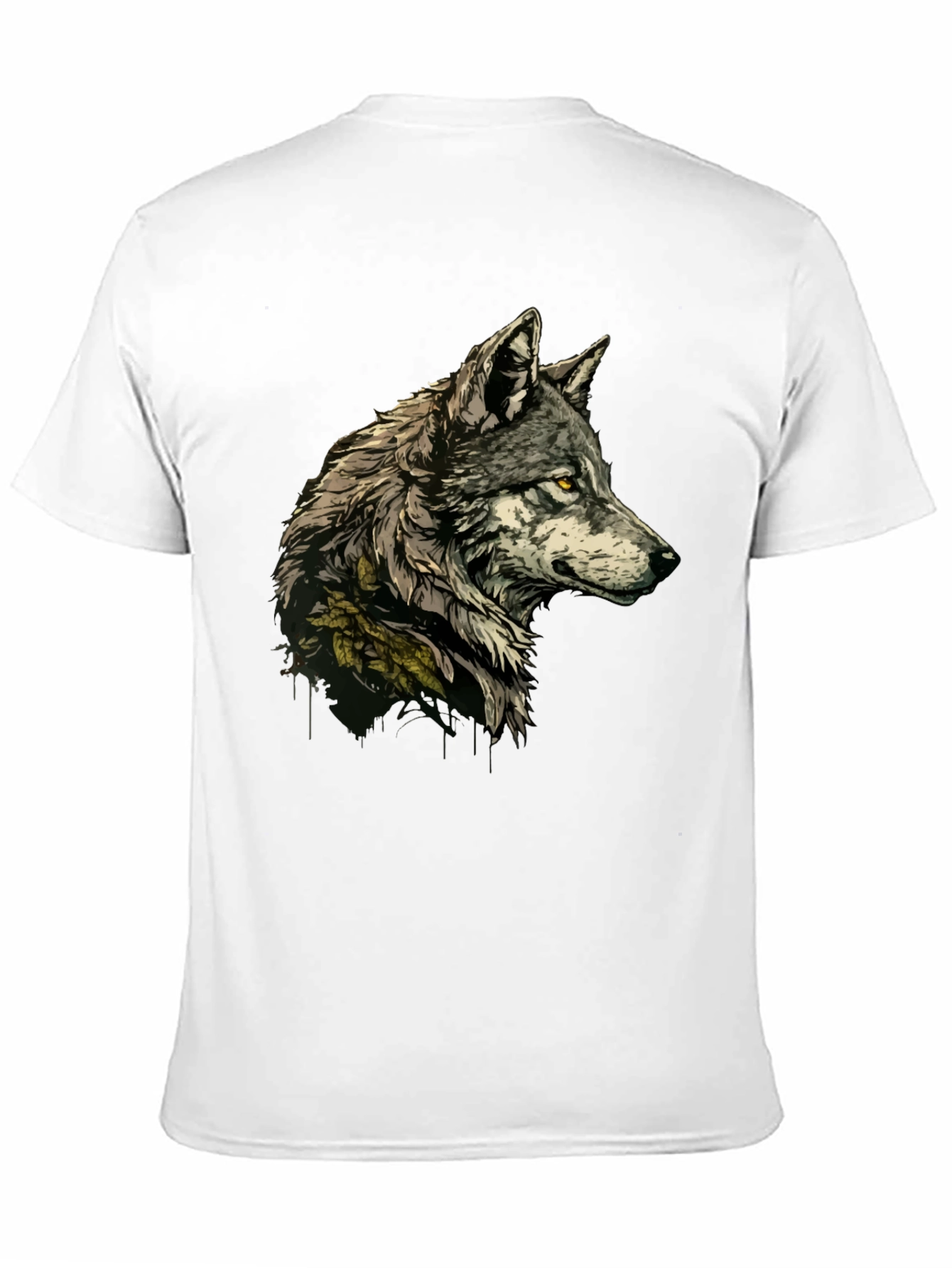 Black Wolf Graphic Print Black T-Shirt view 11