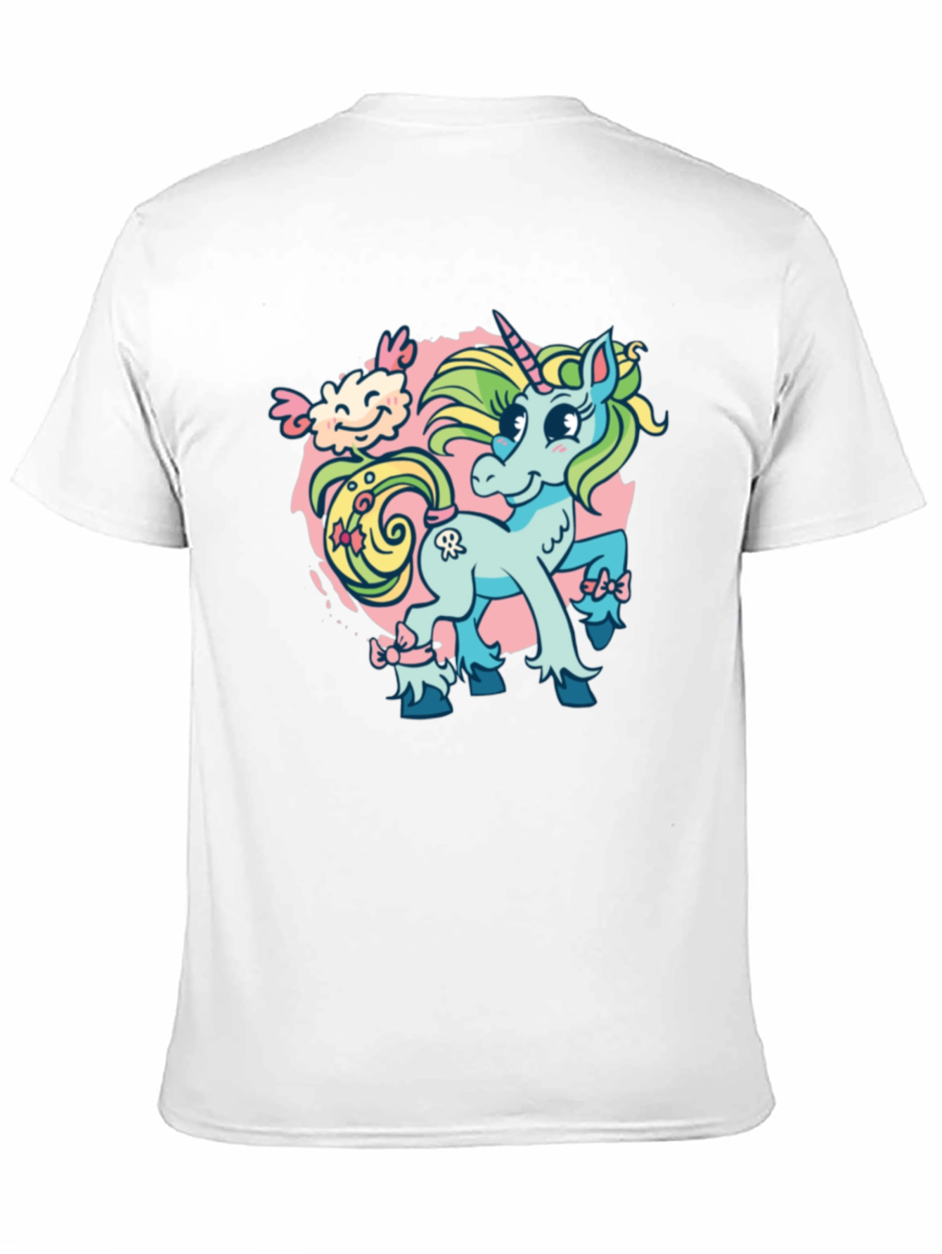Black Unicorn Cartoon Graphic T-Shirt view 11