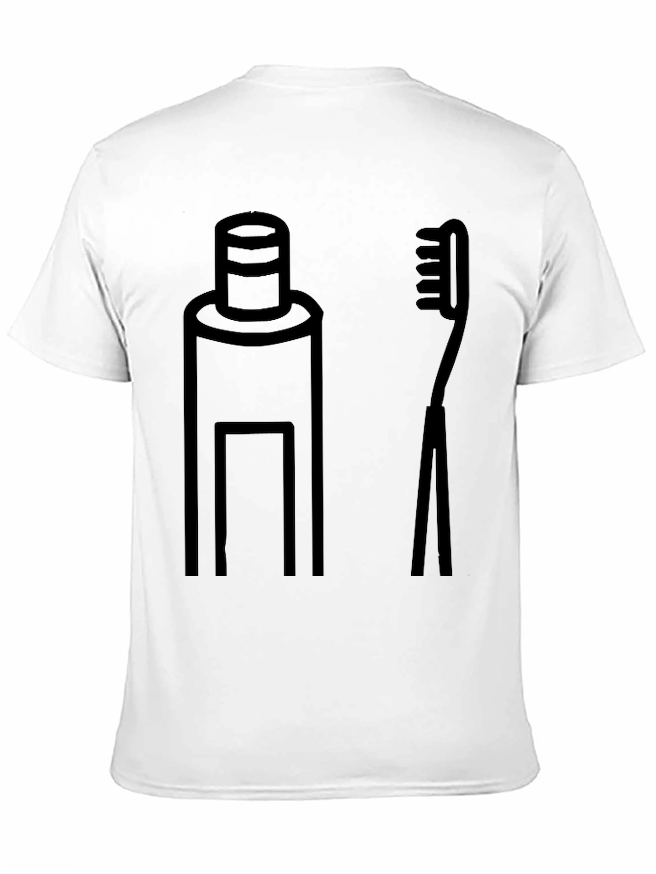 Black Toothpaste and Brush Graphic Tee - Black Cotton Casual Top view 11