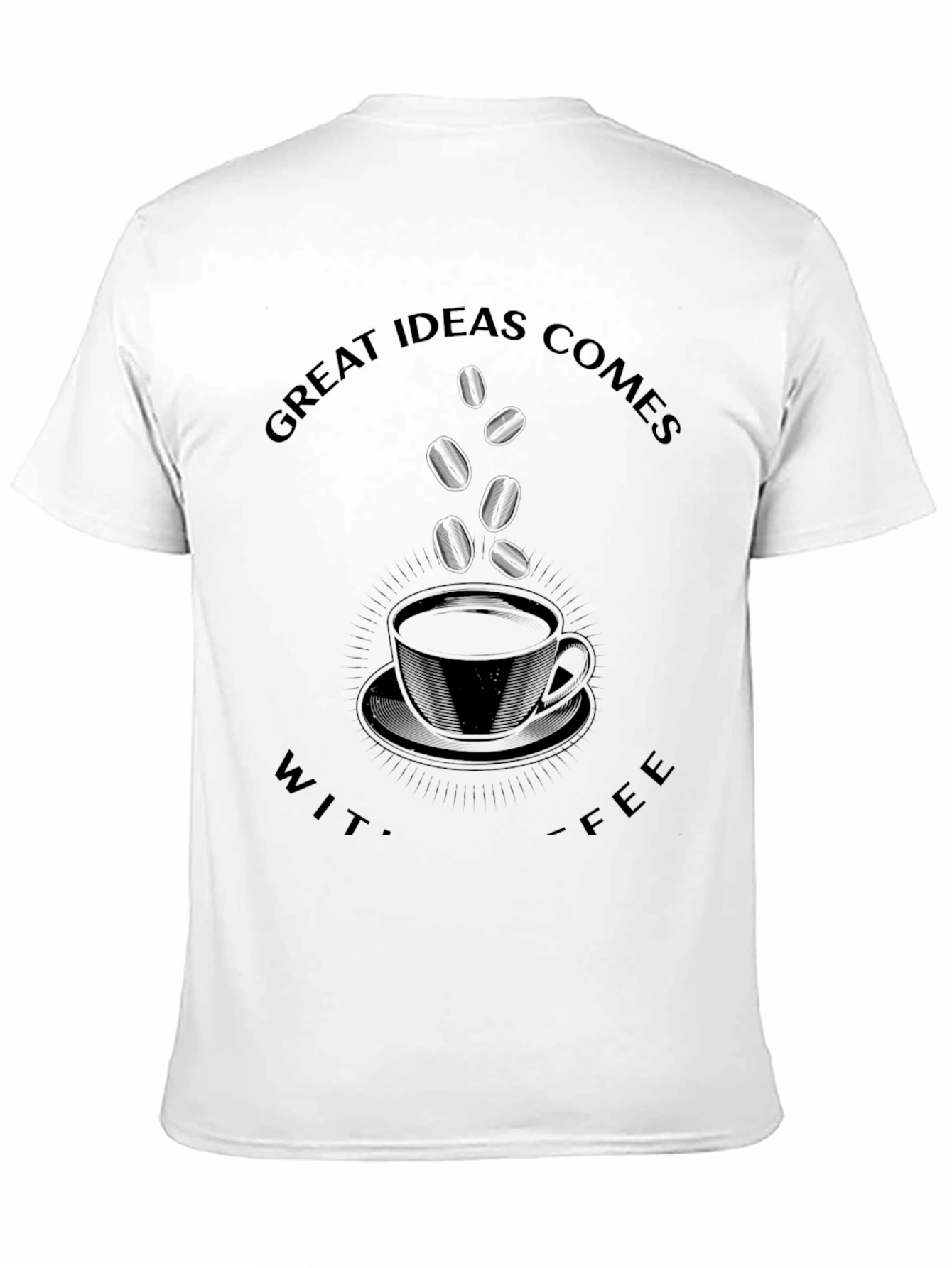 Black Great Ideas Comes With Coffee Black Graphic Tee view 11