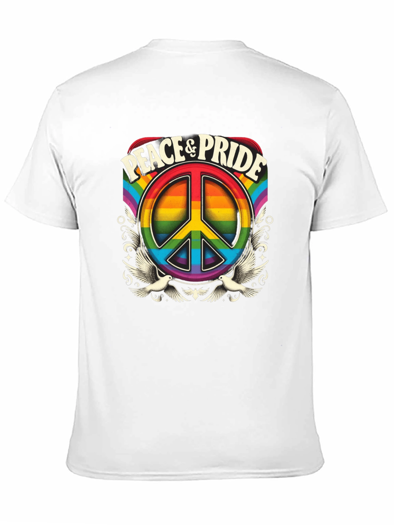 Black Peace & Pride Rainbow Graphic T-Shirt view 11