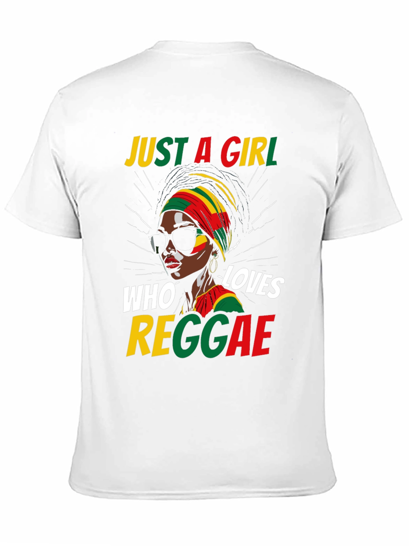 Black Just a Girl Who Loves Reggae Black T-Shirt view 11