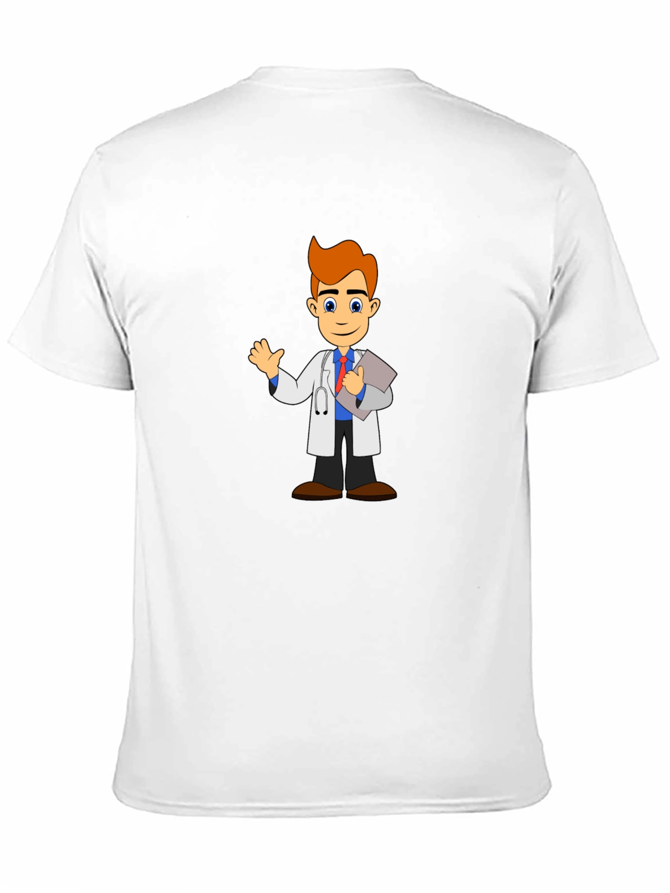 Black Cartoon Doctor T-Shirt - Black Cotton Blend view 11