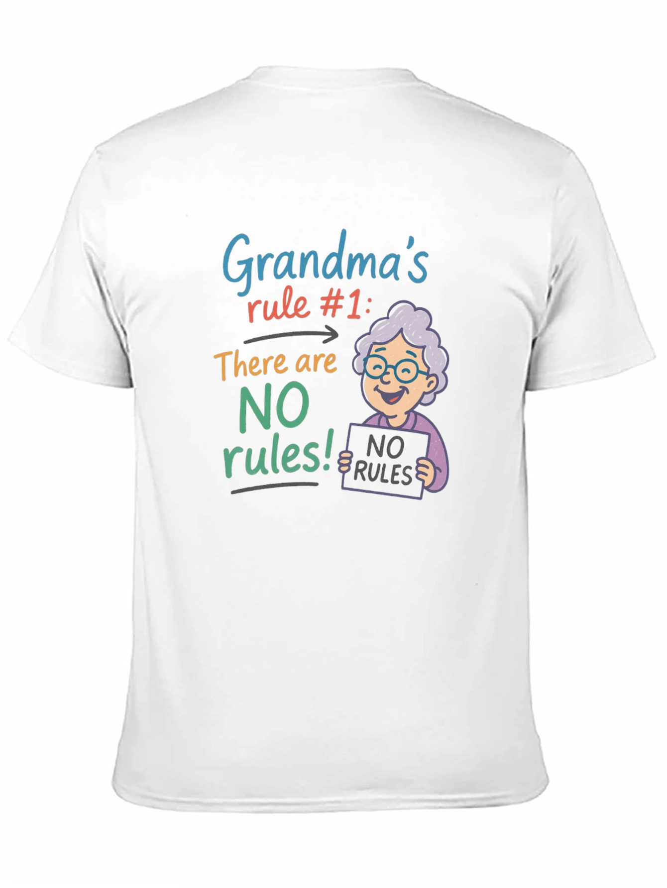 Black Grandma's Rule T-Shirt - No Rules! view 11