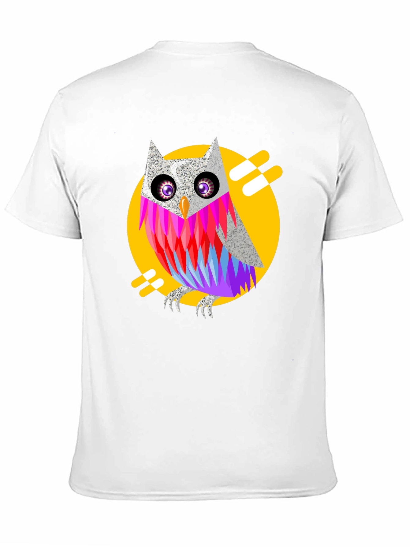 Black Cool Owl Graphic Print Black T-Shirt view 11