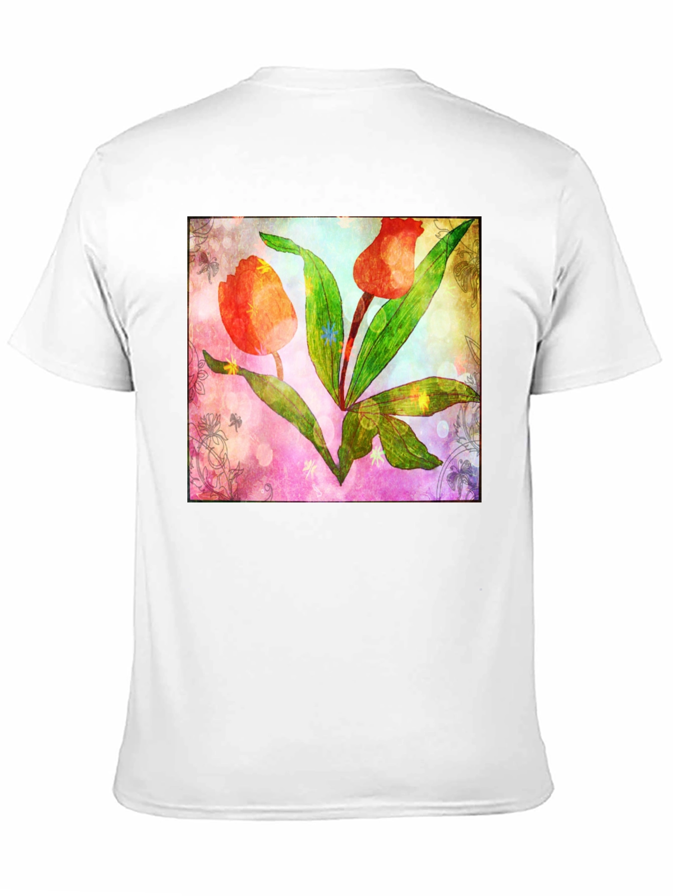 Black Floral Tulip Graphic T-Shirt view 11