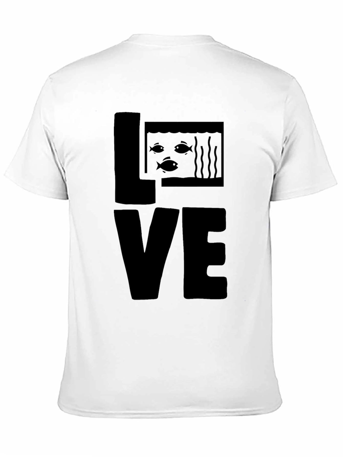 Black Aquarium Fish LOVE T-Shirt - Graphic Print Tee view 11