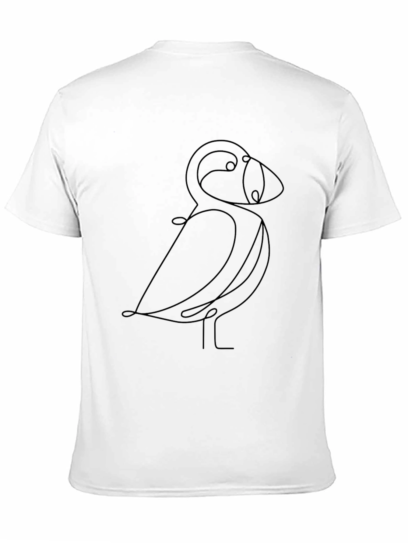 Black Minimalist Line Art Bird Black T-Shirt view 11