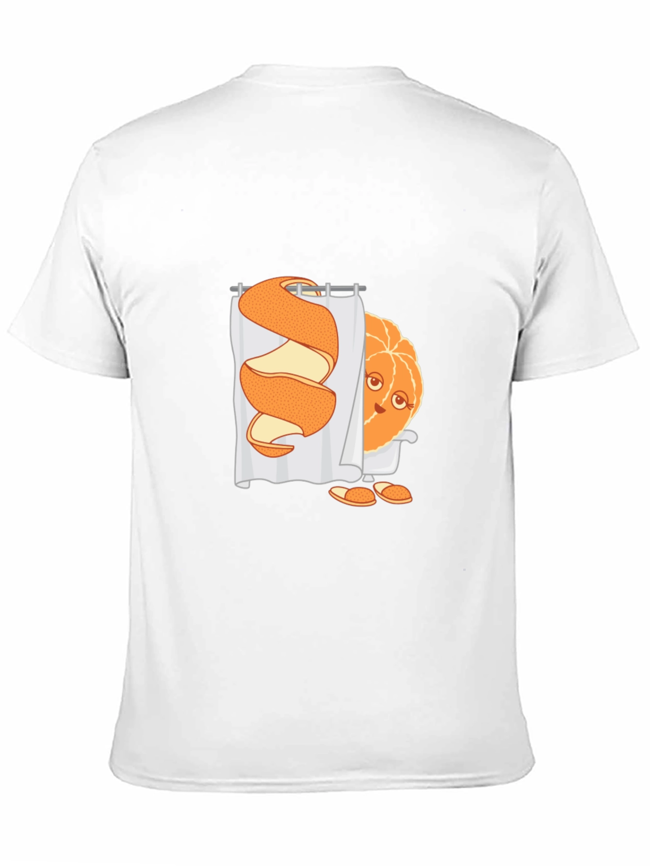 Black Funny Orange Peel Shower Cartoon Graphic T-Shirt view 11