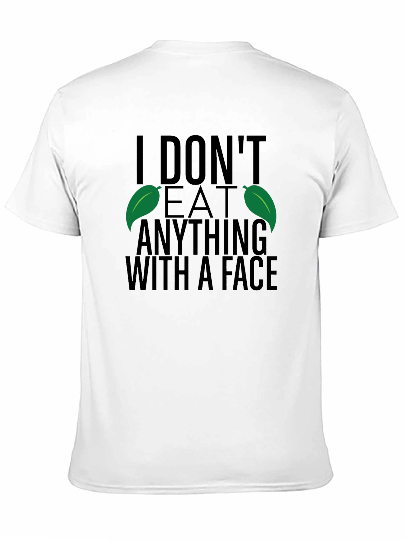 Black Vegan T-Shirt - I Don't Eat Anything With A Face view 11