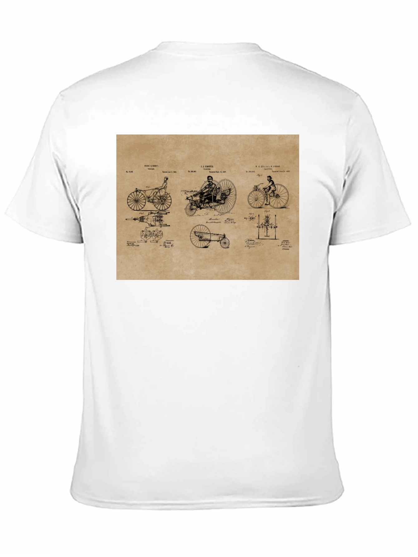 Black Vintage Bicycle Patent T-Shirt - Black view 11