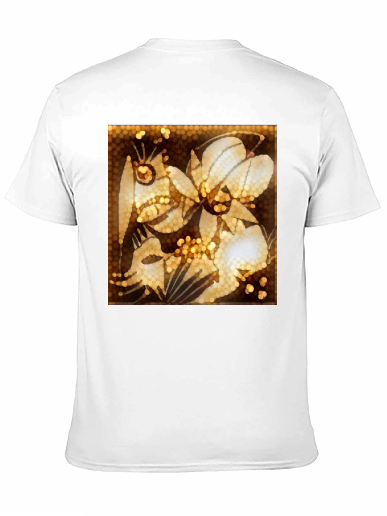 Black Floral Art Print Black T-Shirt view 11