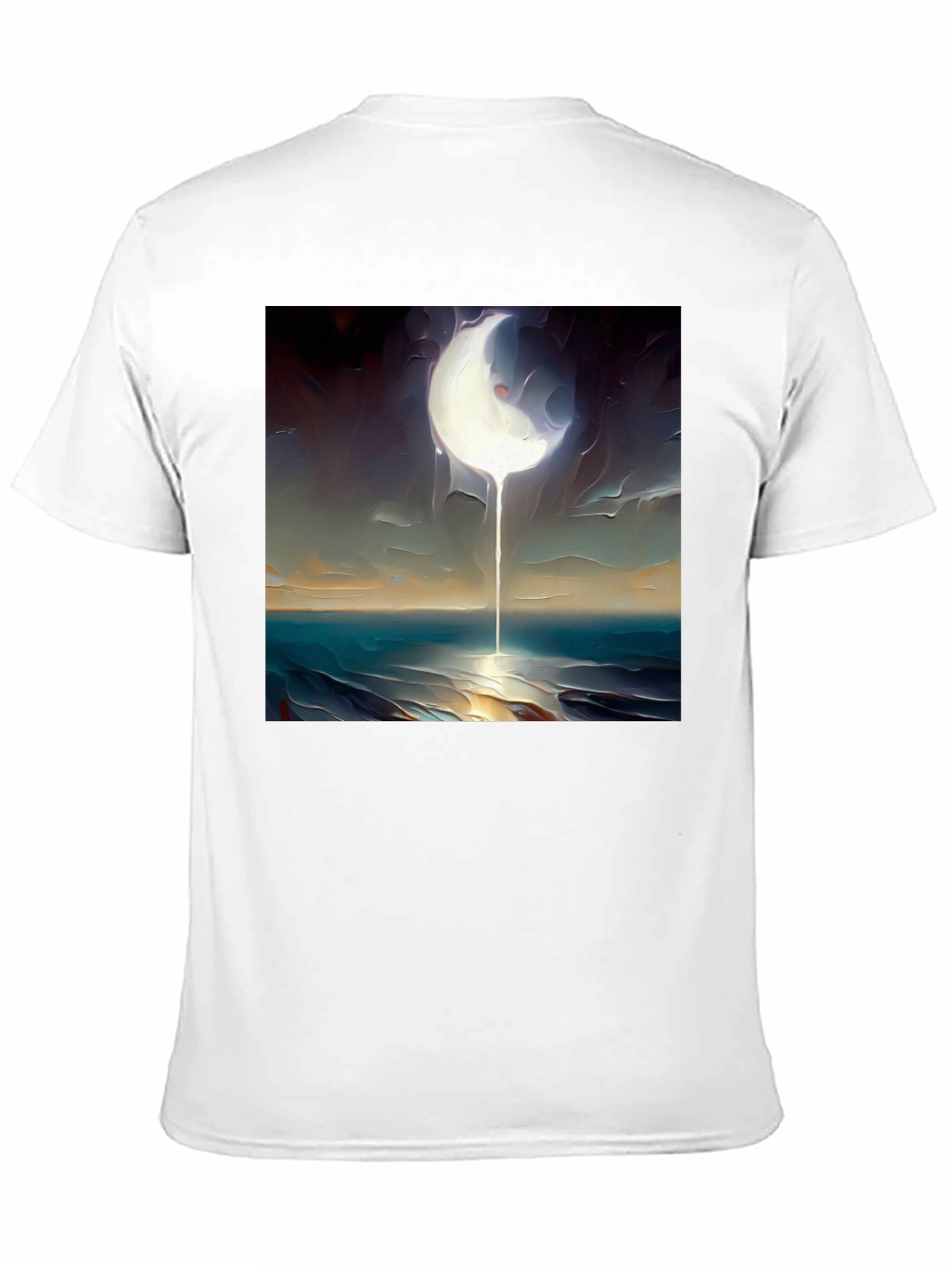 Black Abstract Moonscape Graphic Tee - Black Cotton Casual view 11
