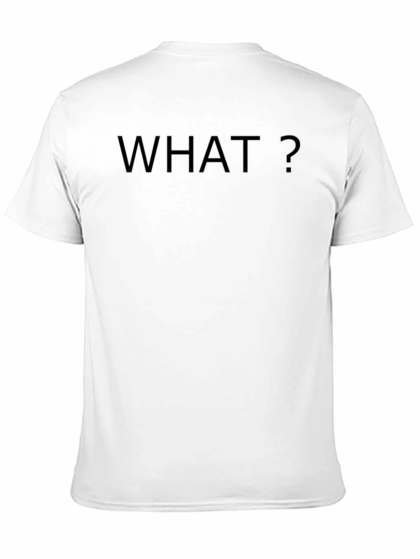 Black Men's 'What?' Graphic Black T-Shirt view 11