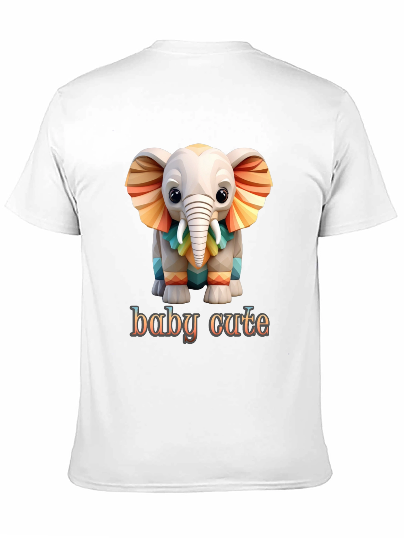 Black Cute Baby Elephant Graphic Tee - Soft Cotton Comfort view 11