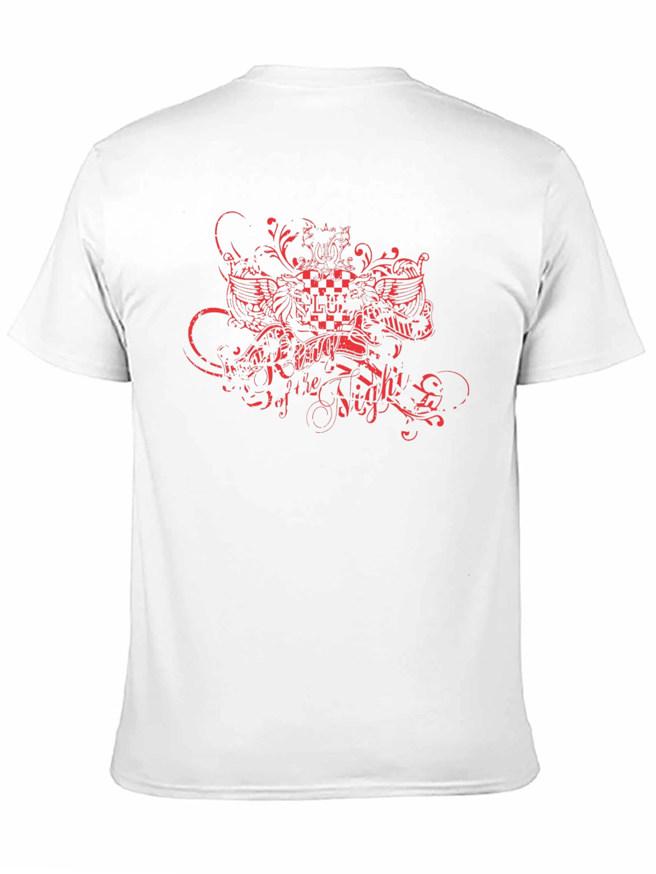 Black Men's Black T-Shirt with Red Graphic Print view 11