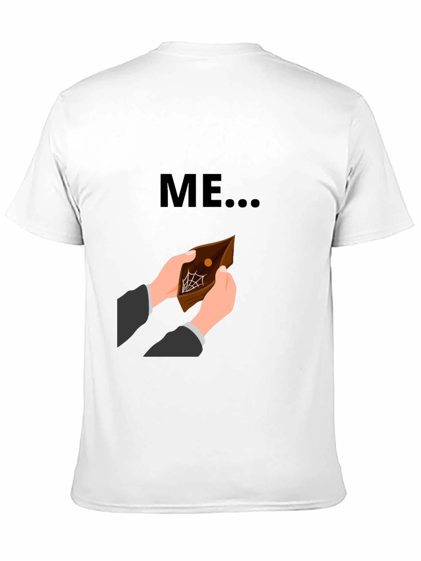 Black Funny 'ME' Empty Wallet Graphic T-Shirt view 11