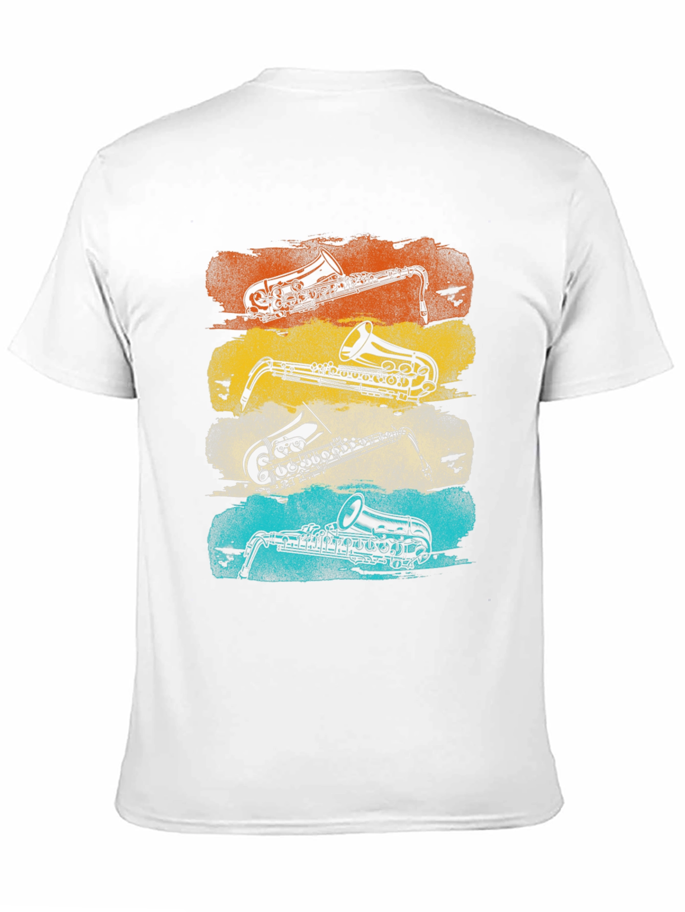 Black Saxophone T-Shirt - Retro Musical Design view 11