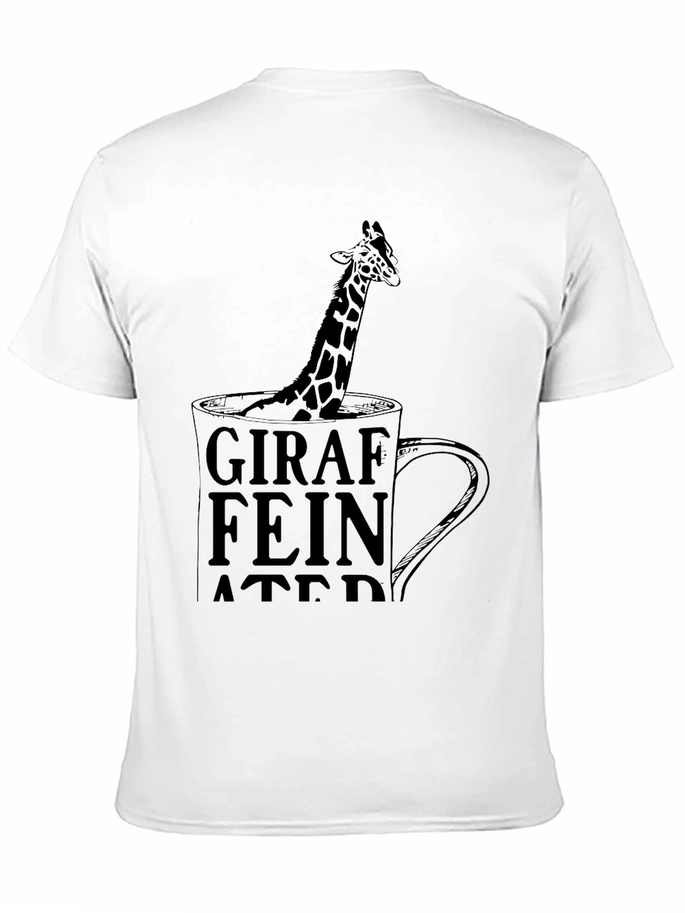Black Giraffeinated Black T-Shirt - Quirky Coffee Lover Tee view 11