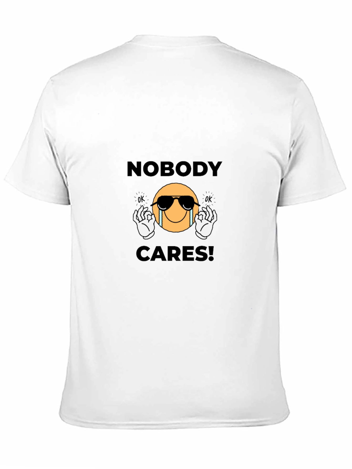Black Nobody Cares Graphic T-Shirt - Black view 11