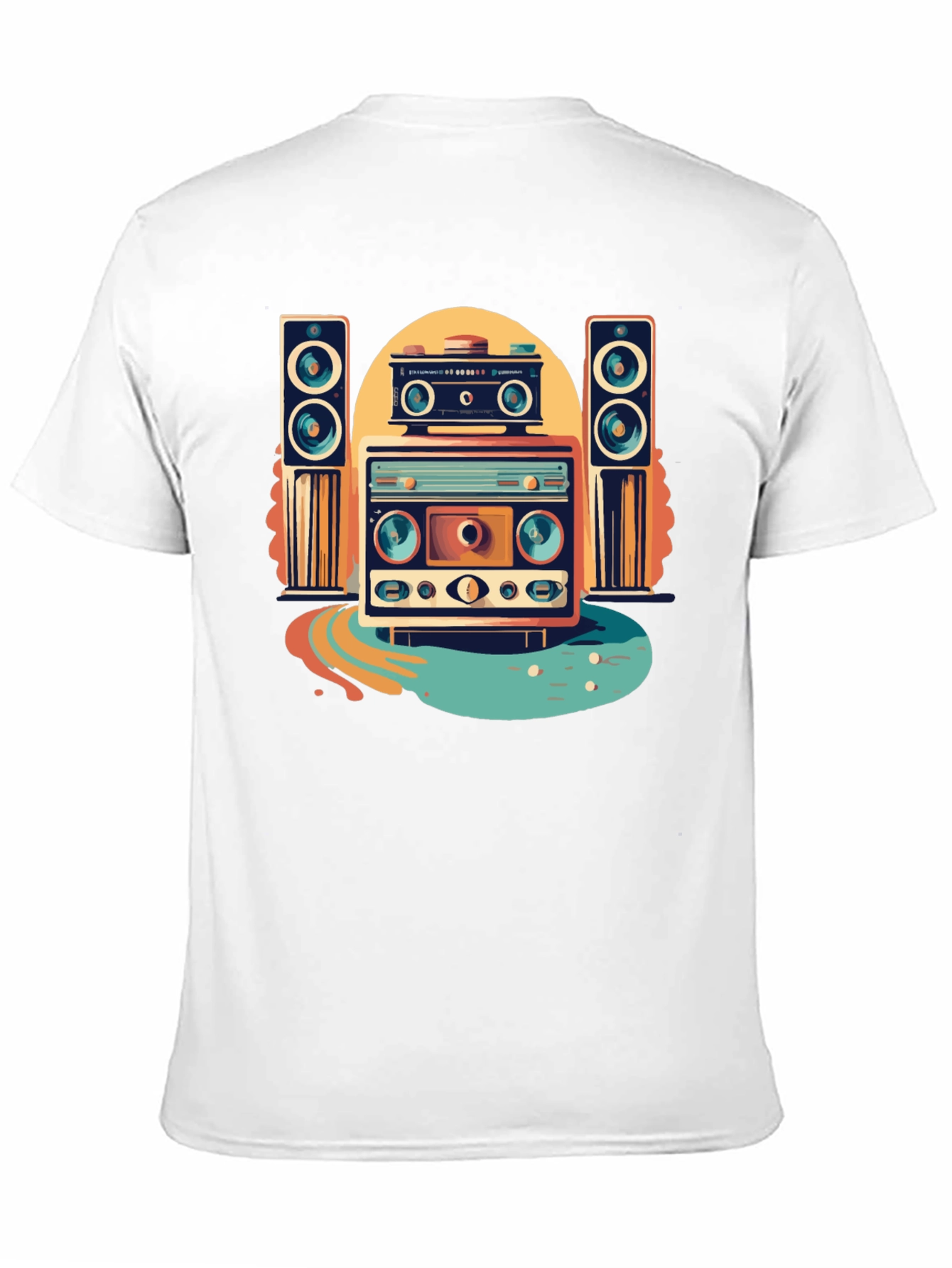 Black Retro Music Graphic Tee view 11
