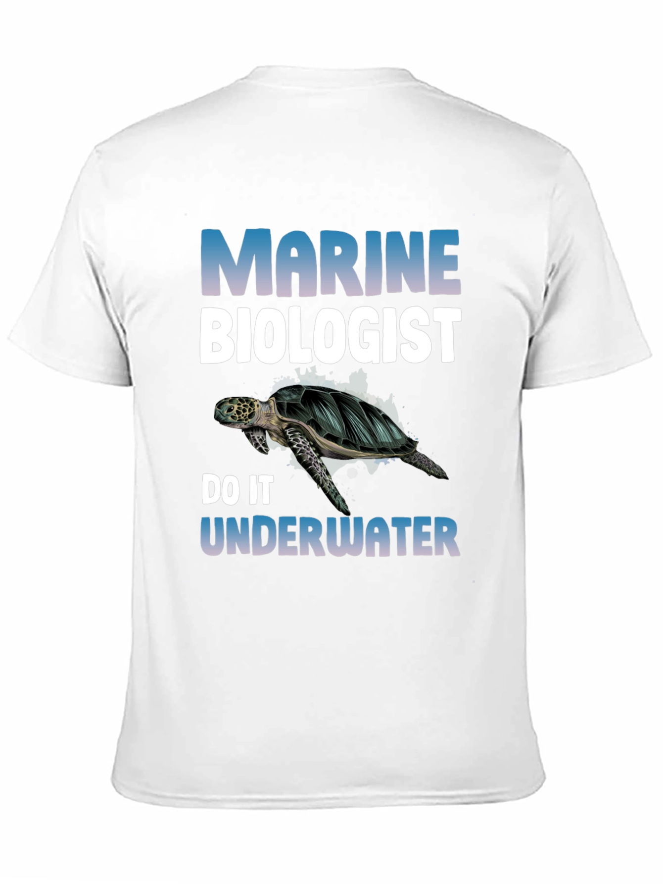 Black Marine Biologist Turtle Graphic Tee view 11