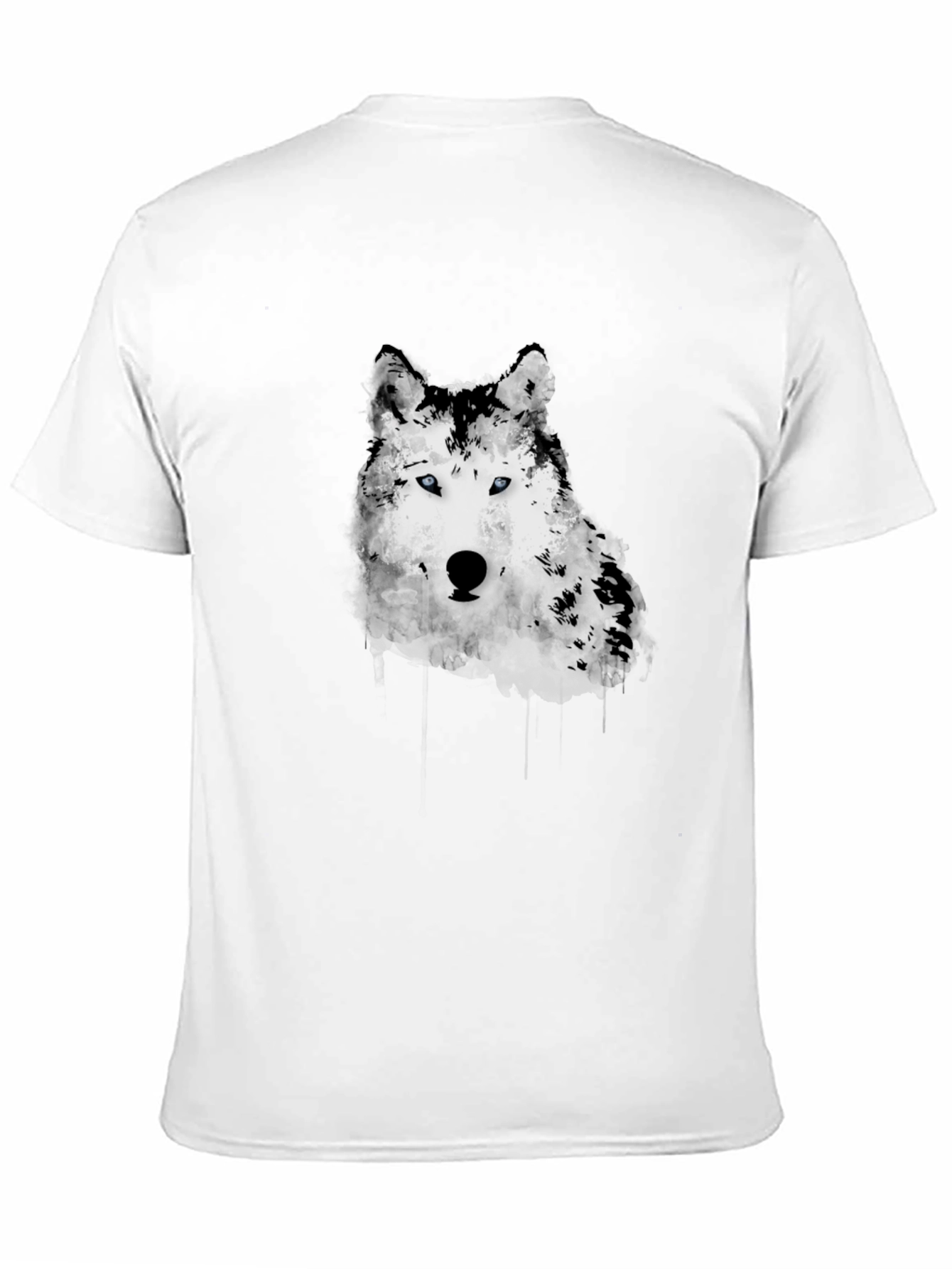 Black Wolf Graphic Print Men's Black T-Shirt view 11
