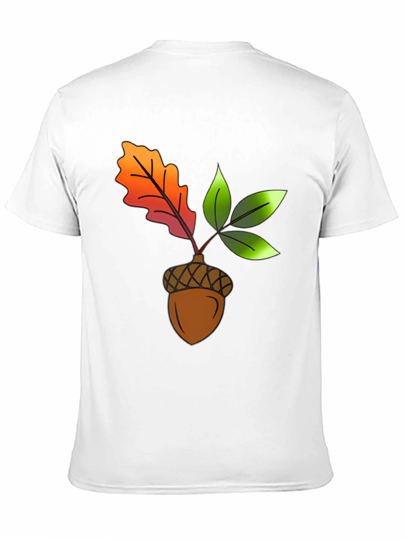 Black Acorn & Leaves Graphic T-Shirt view 11
