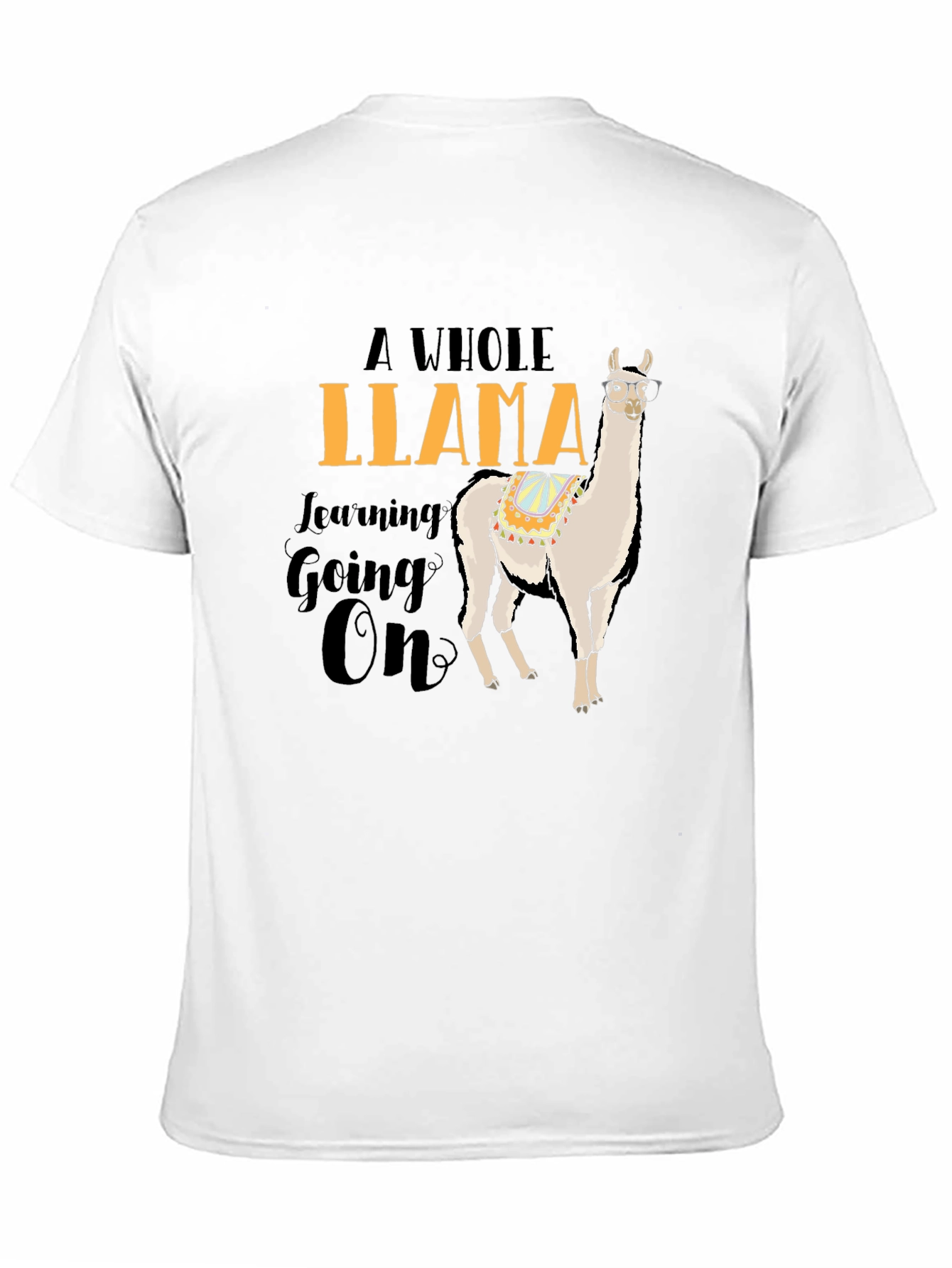 Black Funny Llama T-Shirt - A Whole Llama Learning Going On view 11