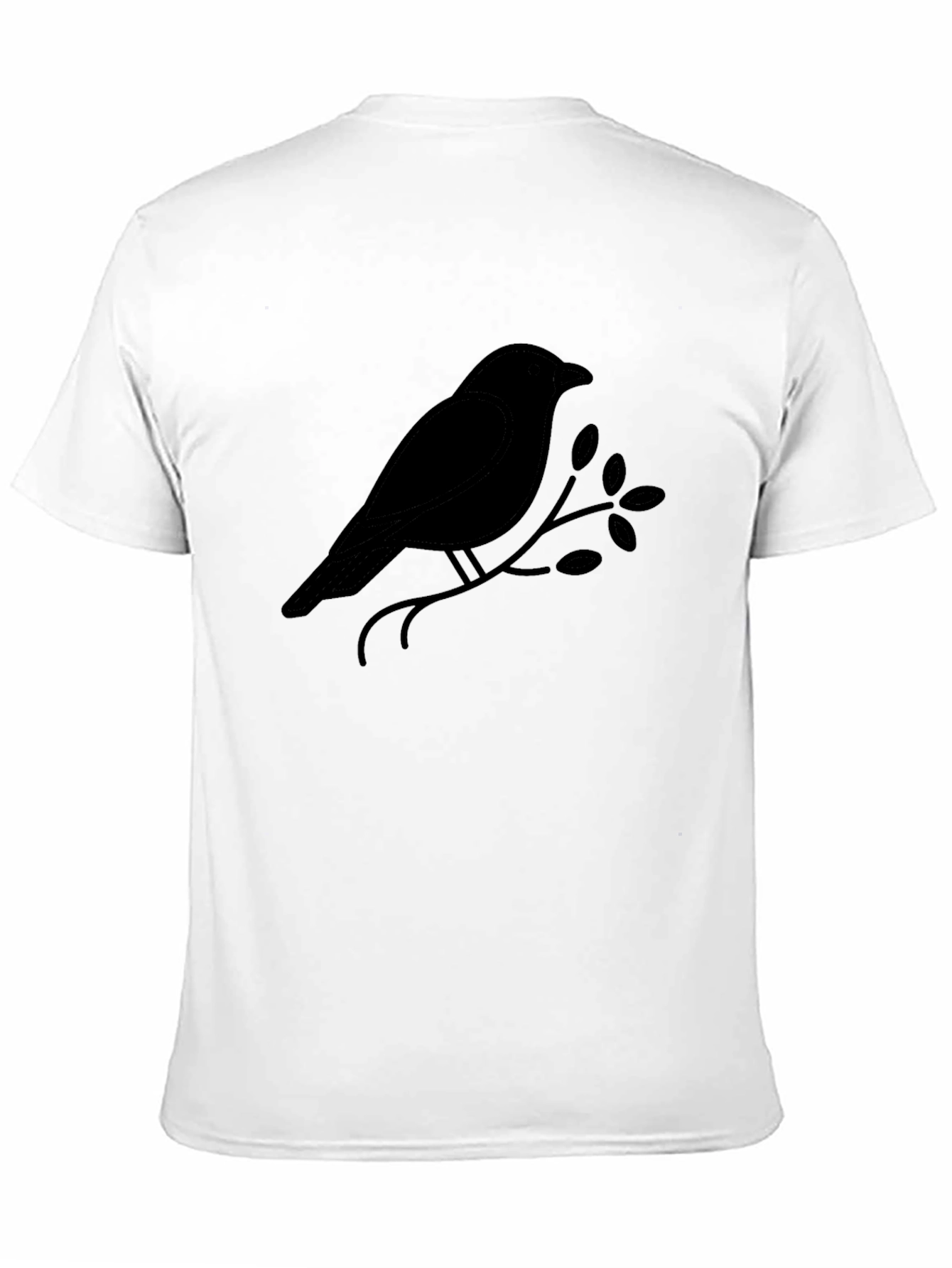 Black Black Bird on Branch Graphic T-Shirt - Mens view 11