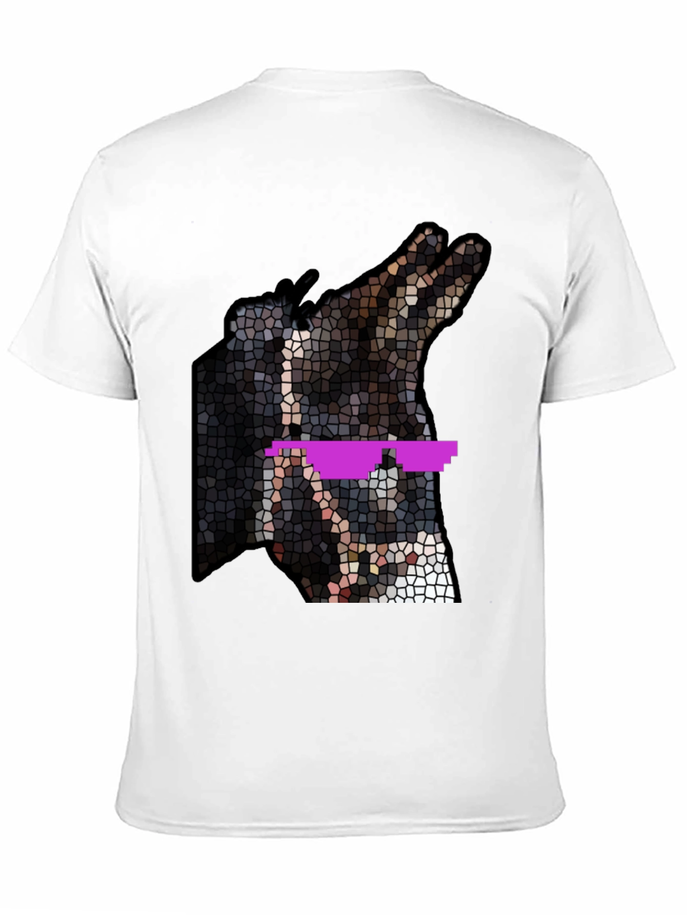 Black Cool Dog Mosaic T-Shirt view 11