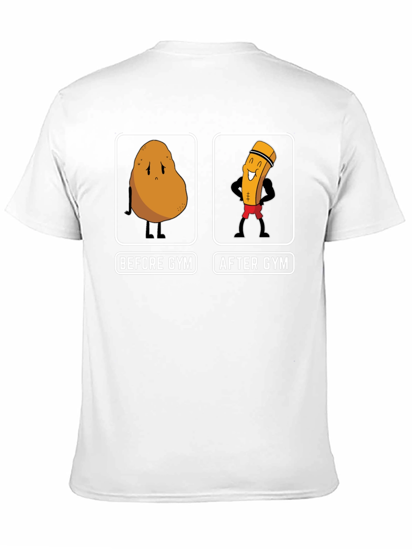 Black Gym Potato Funny Workout T-Shirt view 11