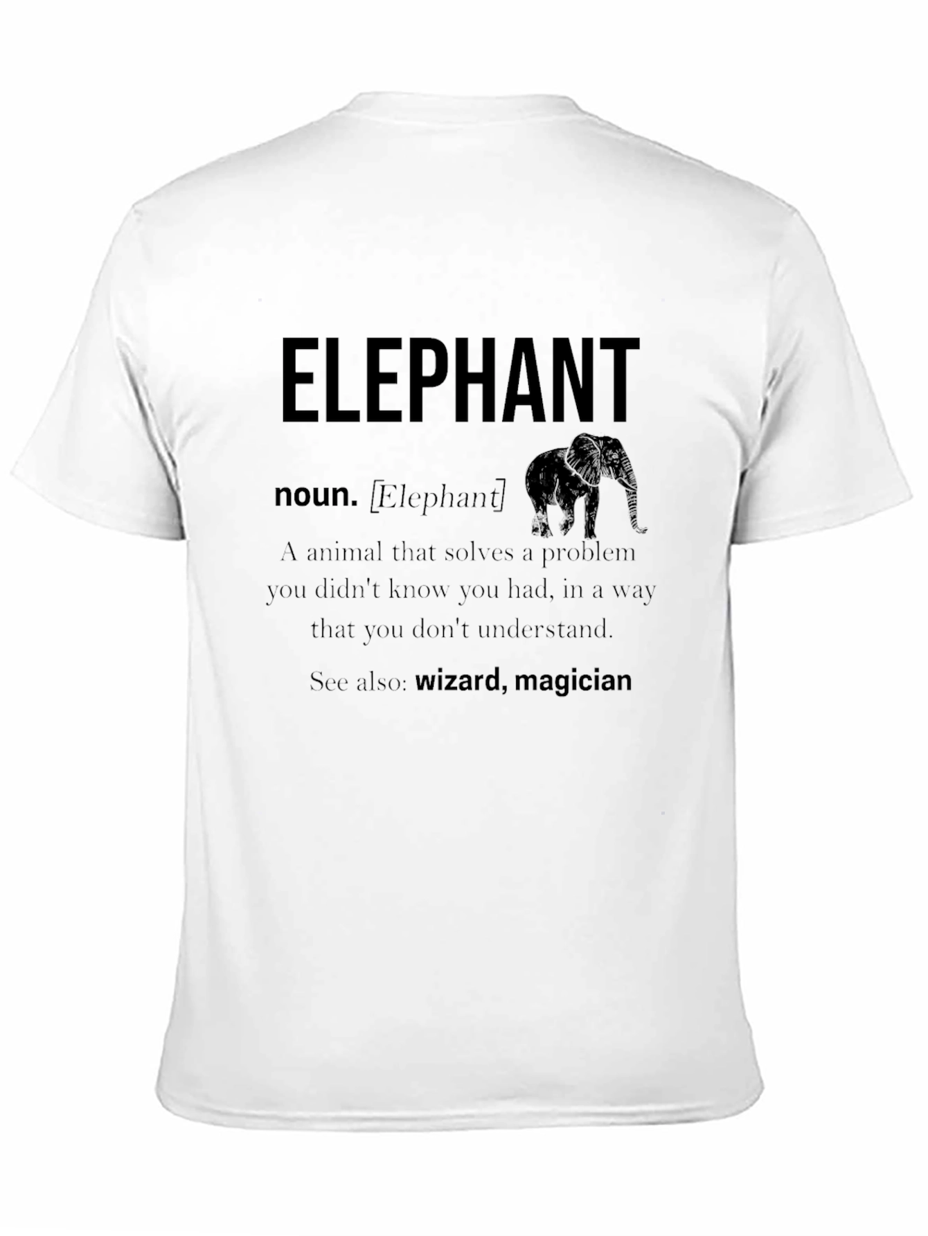 Black Elephant Definition T-Shirt view 11