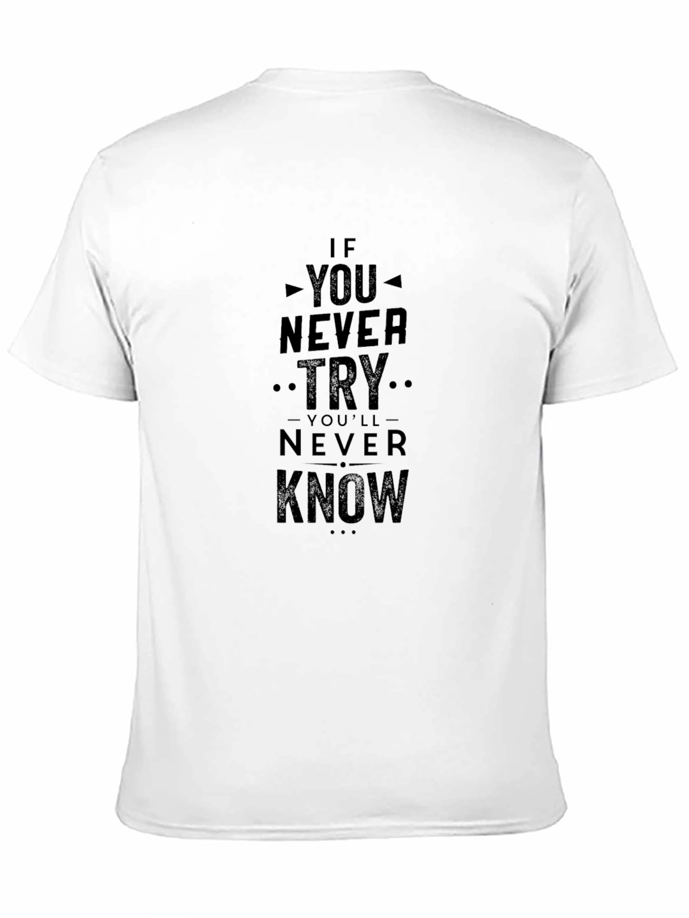 Black Inspirational 'Never Try' Black Graphic Tee view 11