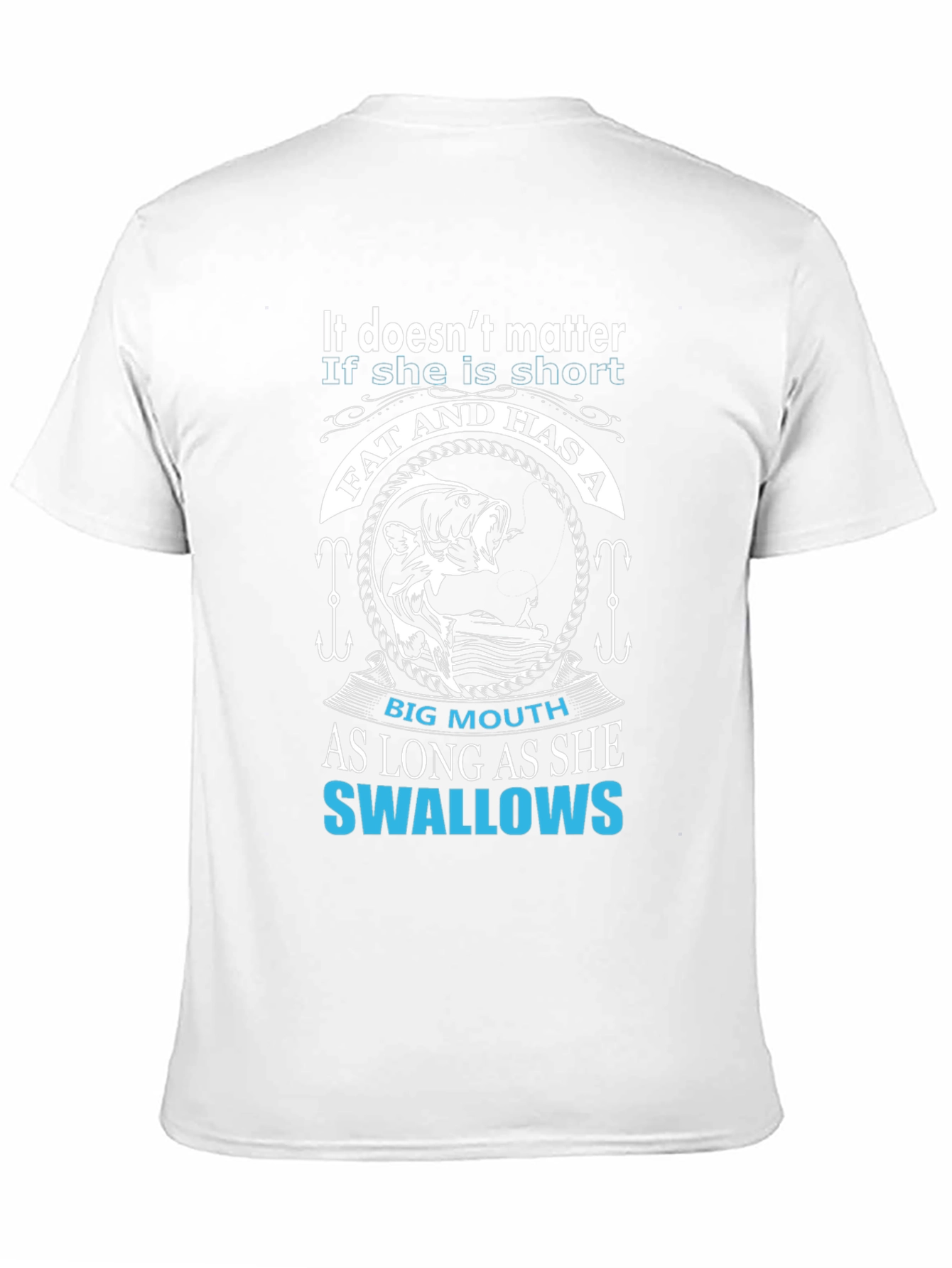 Black Fishing Humor T-Shirt -  Big Mouth Swallows Tee view 11