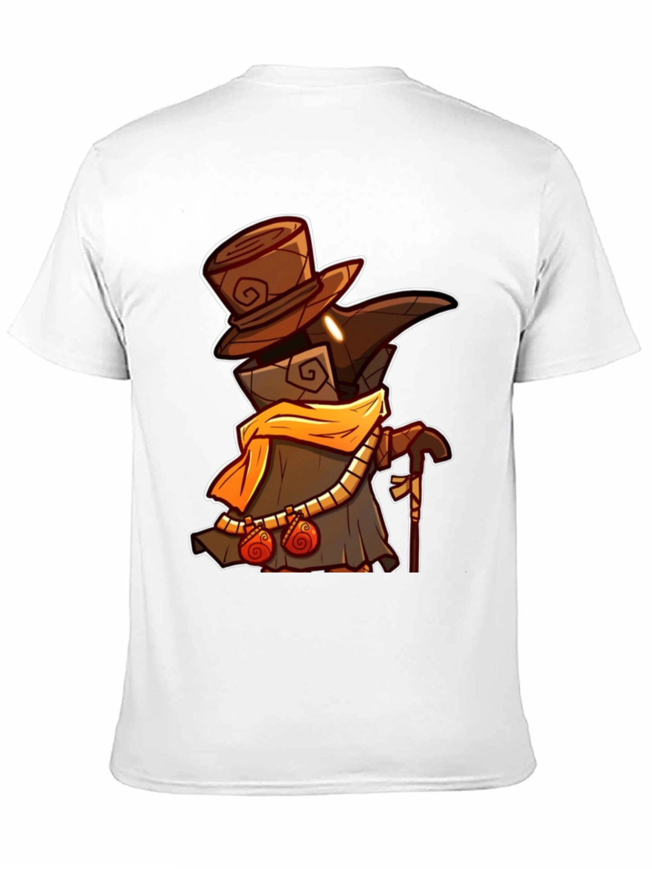 Black Plague Doctor Cartoon Graphic T-Shirt - Black view 11
