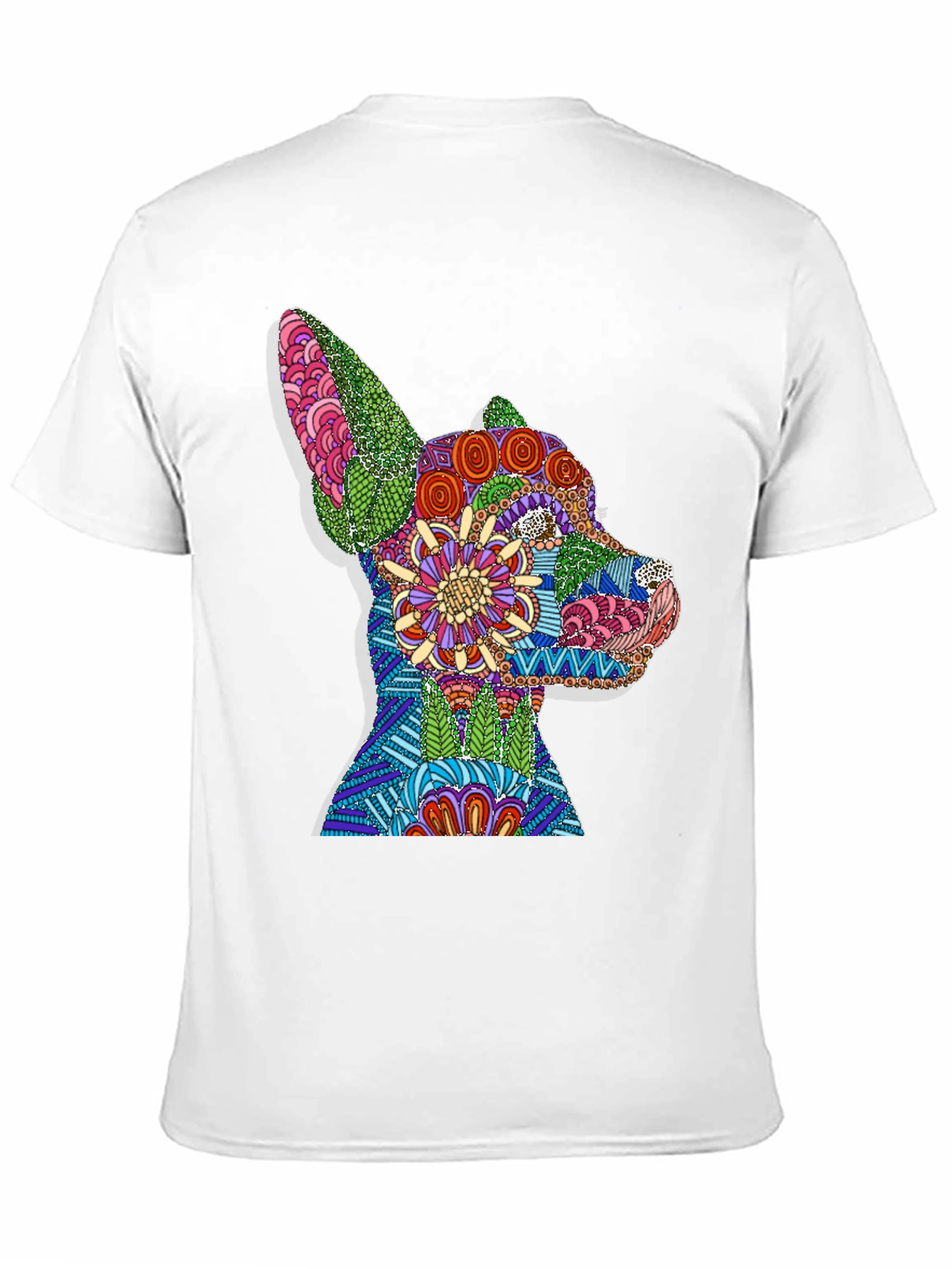 Black Dog Mandala Graphic Print T-Shirt - Black view 11