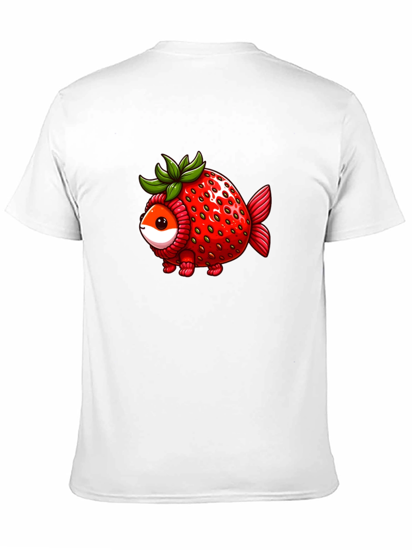 Black Strawberry Fish T-Shirt - Unique Graphic Tee view 11
