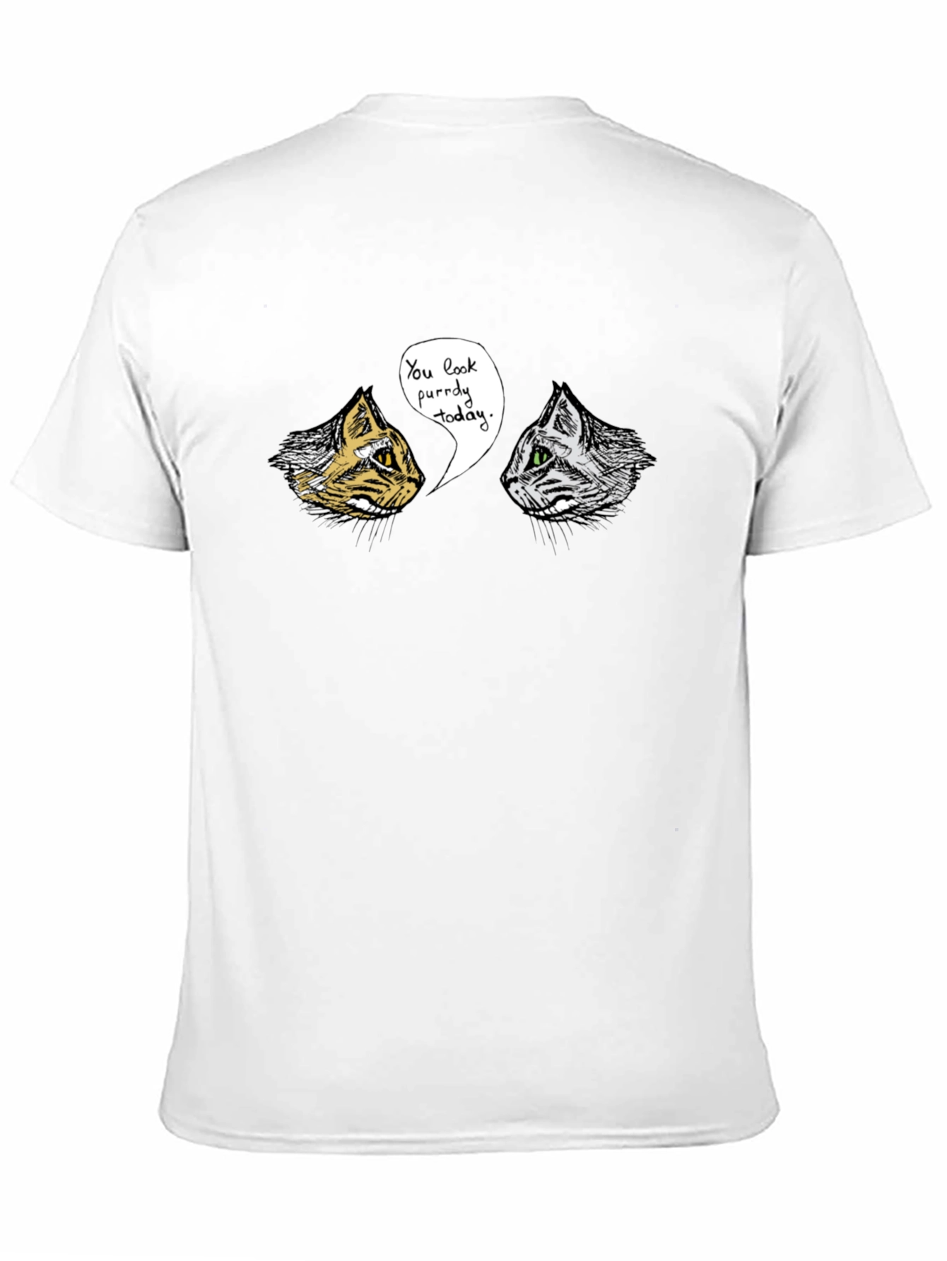 Black Purr-fectly Funny Cat Graphic T-Shirt view 11