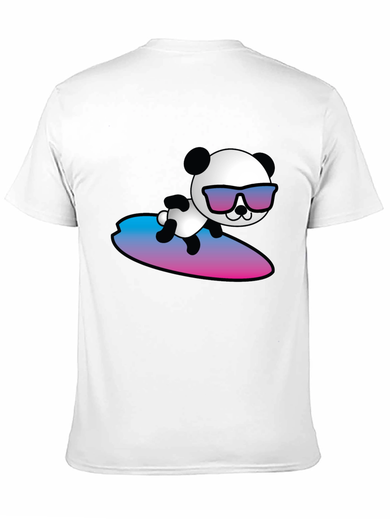 Black Surfing Panda T-Shirt - Cool Graphic Tee view 11