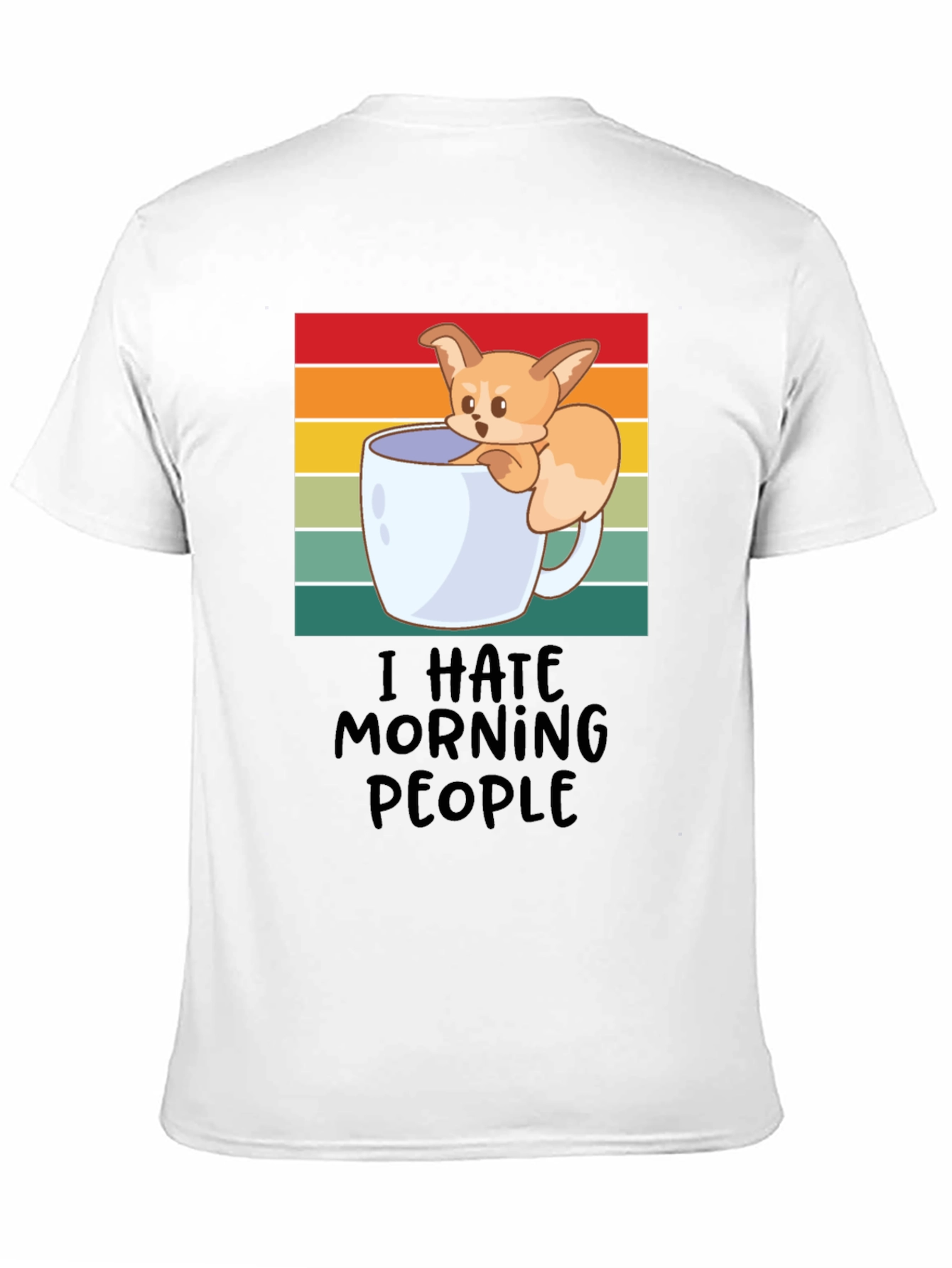 Black I Hate Morning People Fox Graphic Tee view 11