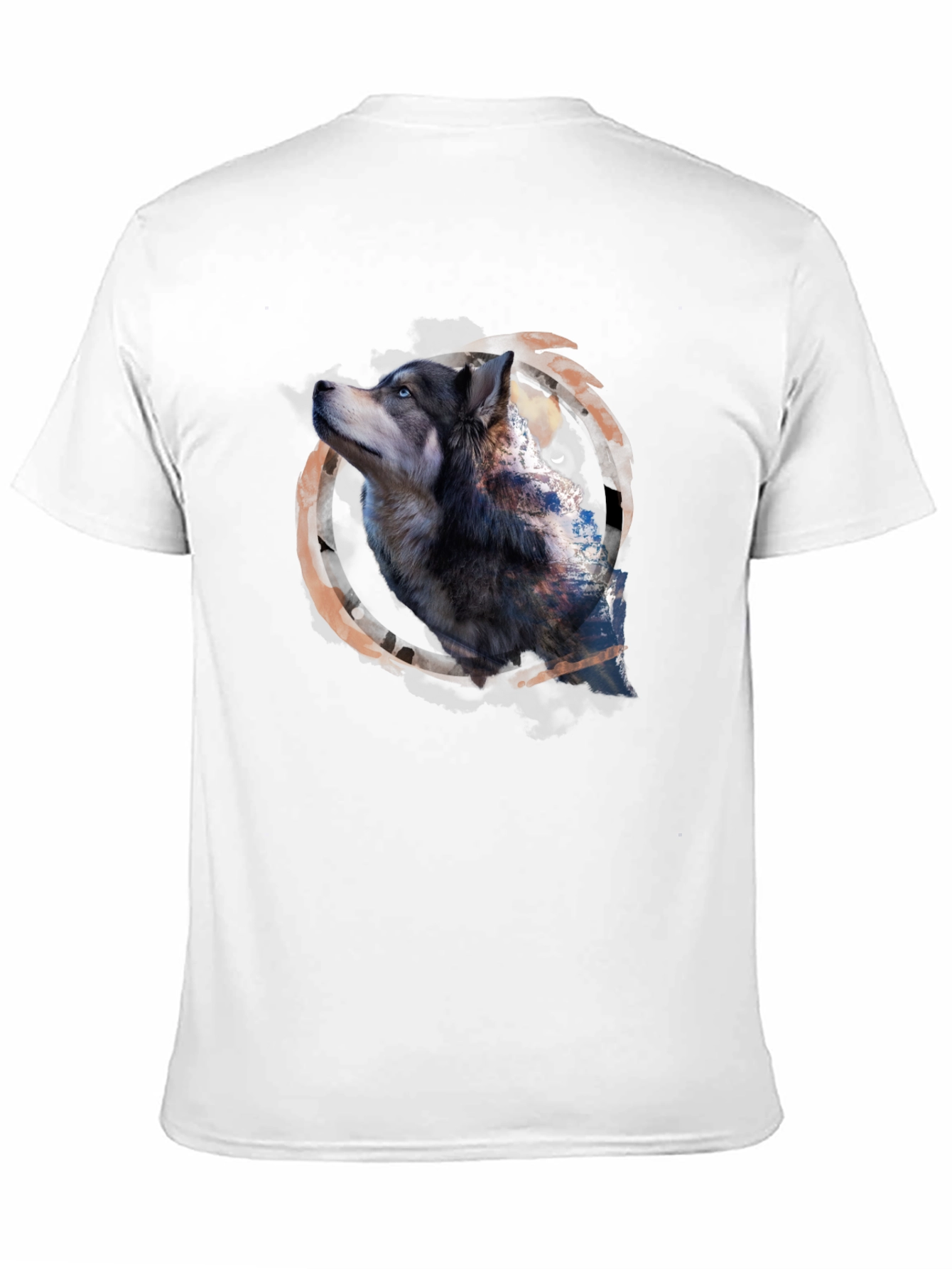 Black Wolf Graphic Print Black T-Shirt view 11